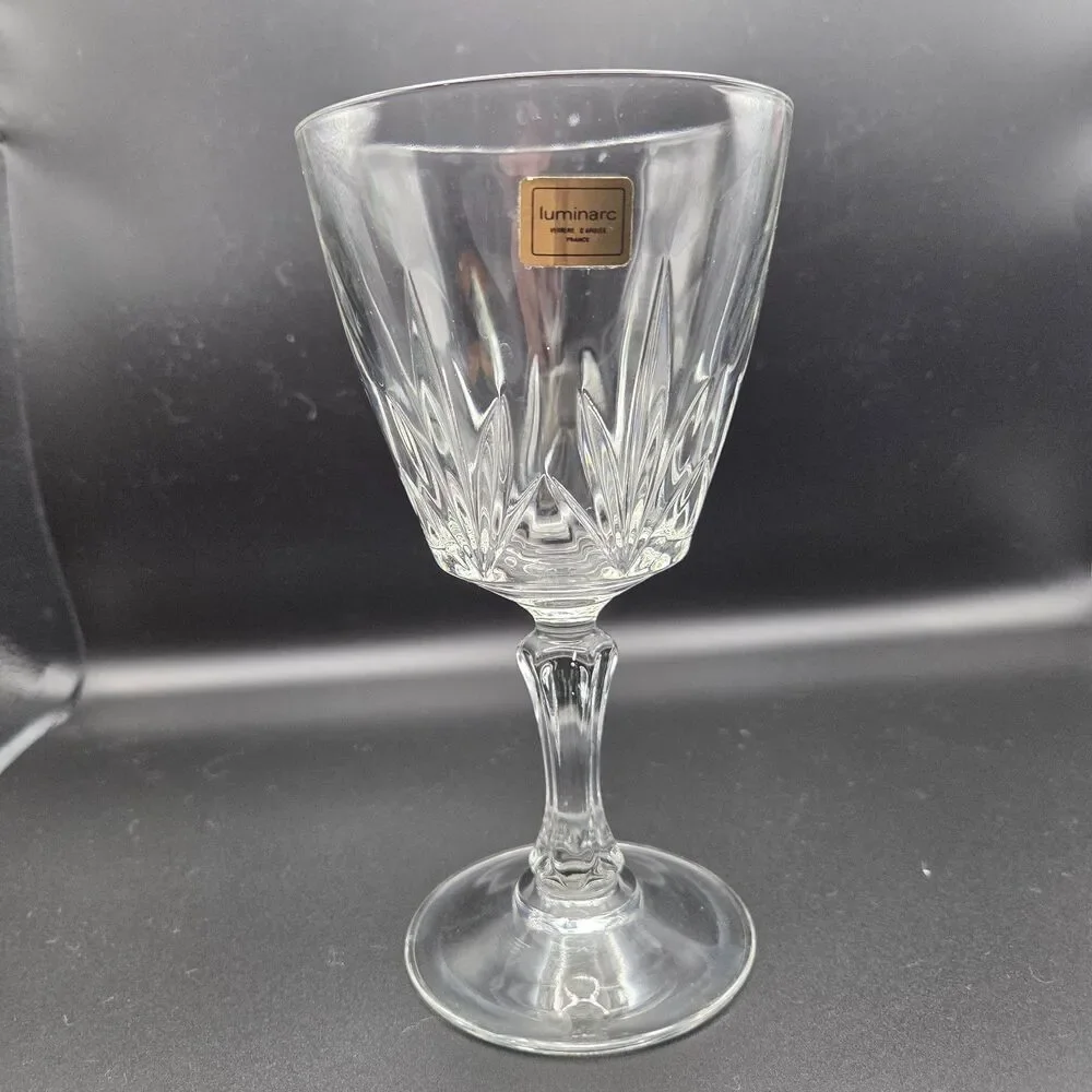Vintage Set of 4 Luminarc Verrerie d'Arques France Crystal Wine Glasses